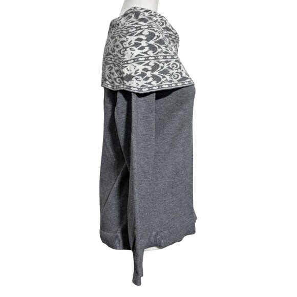 Anne Klein Gray Off the Shoulder Cowl Neck Sweater M Viscose Blend - Picture 6 of 13